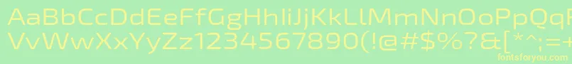 フォントExo2Regularexpanded – 黄色の文字が緑の背景にあります