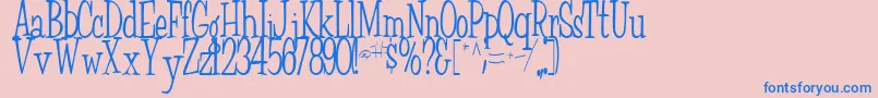 FairWeatherRegularTtstd-Schriftart – Blaue Schriften auf rosa Hintergrund