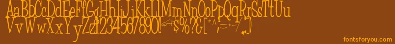 More about FairWeatherRegularTtstd Font FairWeatherRegularTtstd Font – Orange Fonts on Brown Background
