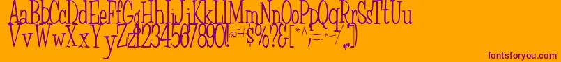 FairWeatherRegularTtstd-Schriftart – Violette Schriften auf orangefarbenem Hintergrund