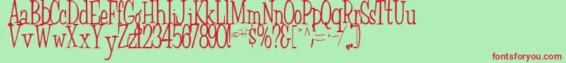 FairWeatherRegularTtstd Font – Red Fonts on Green Background