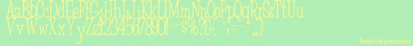 FairWeatherRegularTtstd-Schriftart – Gelbe Schriften auf grünem Hintergrund