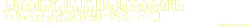 Czcionka FairWeatherRegularTtstd – żółte czcionki na białym tle