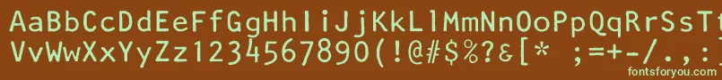 Шрифт Artisan12 – зелёные шрифты на коричневом фоне