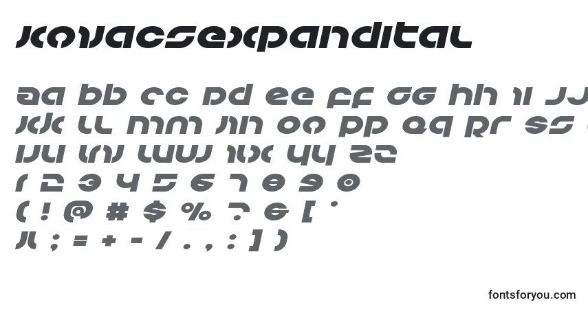 Kovacsexpanditalフォント–アルファベット、数字、特殊文字