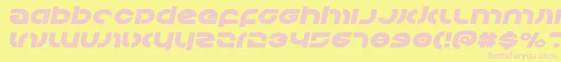 Kovacsexpandital-fontti – vaaleanpunaiset fontit keltaisella taustalla