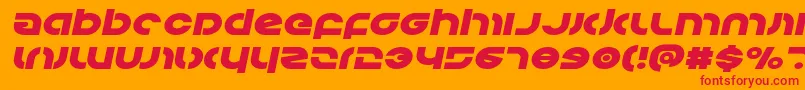 Kovacsexpandital Font – Red Fonts on Orange Background