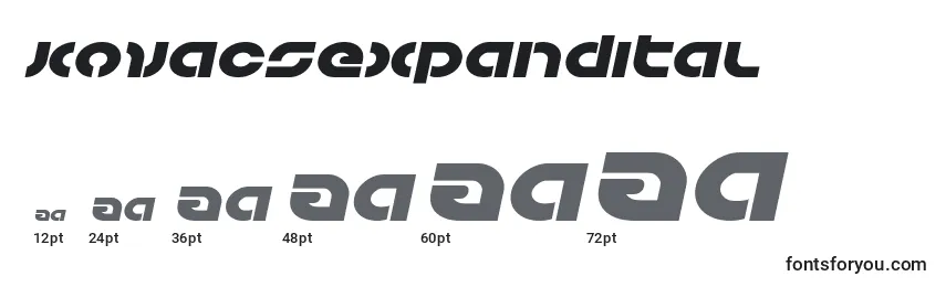 Kovacsexpandital Font Sizes