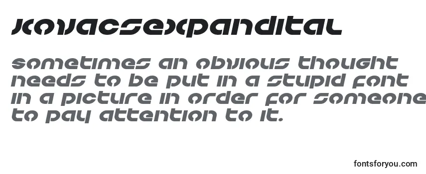 Review of the Kovacsexpandital Font