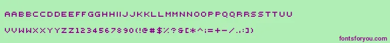 000webfont Font – Purple Fonts on Green Background
