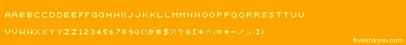000webfont Font – Yellow Fonts on Orange Background
