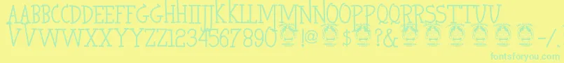 HeroKiller Font – Green Fonts on Yellow Background