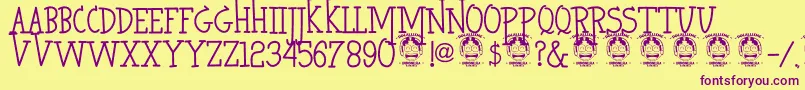 HeroKiller Font – Purple Fonts on Yellow Background