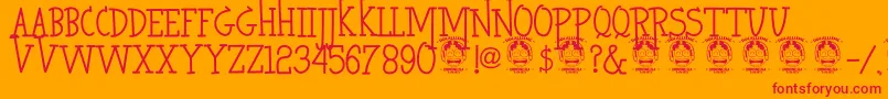 HeroKiller Font – Red Fonts on Orange Background