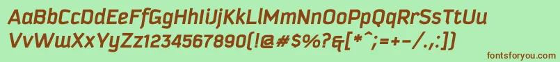 KautivaprocBoldItalic-fontti – ruskeat fontit vihreällä taustalla
