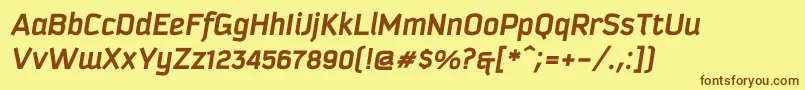 KautivaprocBoldItalic Font – Brown Fonts on Yellow Background