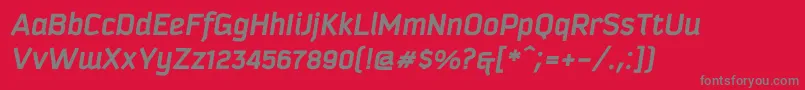 KautivaprocBoldItalic Font – Gray Fonts on Red Background