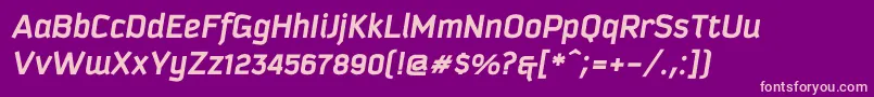Czcionka KautivaprocBoldItalic – różowe czcionki na fioletowym tle