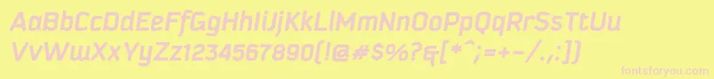 KautivaprocBoldItalic Font – Pink Fonts on Yellow Background