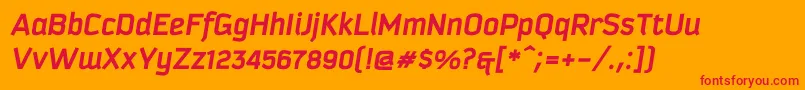 KautivaprocBoldItalic Font – Red Fonts on Orange Background