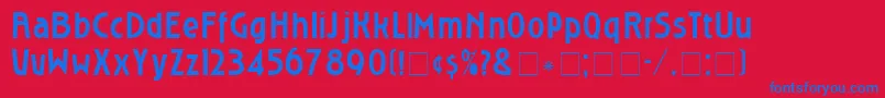 フォントRoslyngothicNormal – 赤い背景に青い文字
