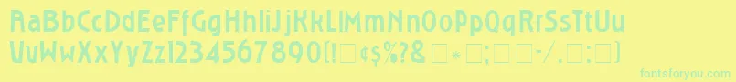 Czcionka RoslyngothicNormal – zielone czcionki na żółtym tle