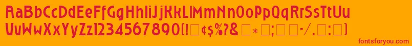 RoslyngothicNormal Font – Red Fonts on Orange Background