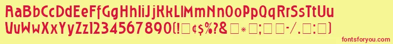 RoslyngothicNormal Font – Red Fonts on Yellow Background