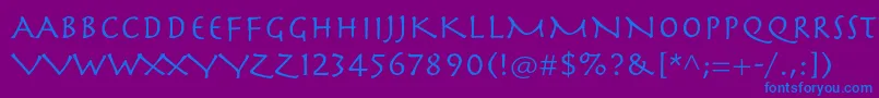 Herculanumltstd Font – Blue Fonts on Purple Background