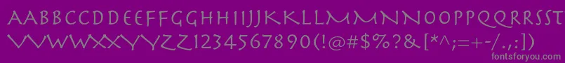 フォントHerculanumltstd – 紫の背景に灰色の文字