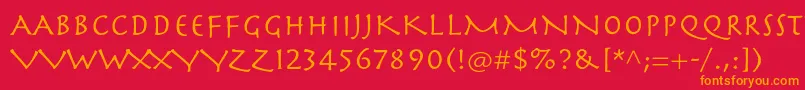 Herculanumltstd Font – Orange Fonts on Red Background