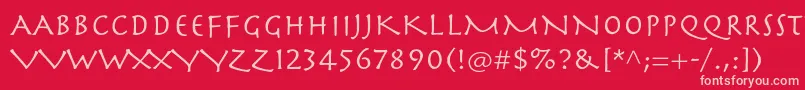 Herculanumltstd Font – Pink Fonts on Red Background