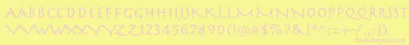 Herculanumltstd-fontti – vaaleanpunaiset fontit keltaisella taustalla