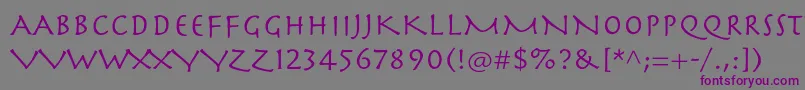 フォントHerculanumltstd – 紫色のフォント、灰色の背景