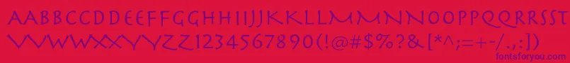 Herculanumltstd Font – Purple Fonts on Red Background