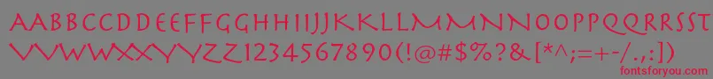 Herculanumltstd Font – Red Fonts on Gray Background