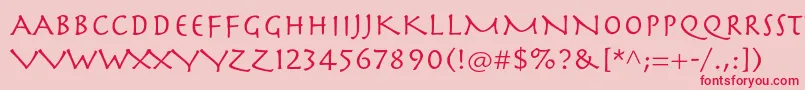 Herculanumltstd Font – Red Fonts on Pink Background