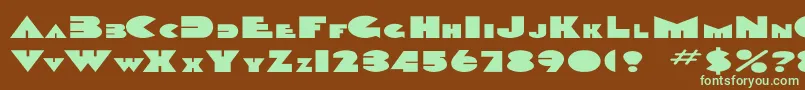 DevendraEx-fontti – vihreät fontit ruskealla taustalla