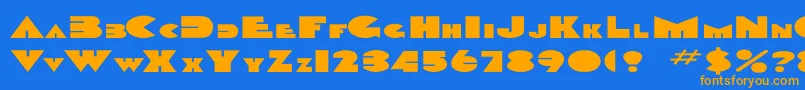 DevendraEx Font – Orange Fonts on Blue Background