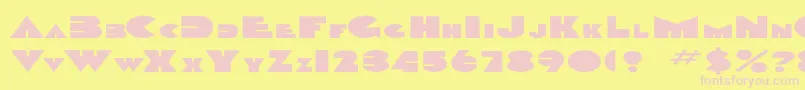 DevendraEx-fontti – vaaleanpunaiset fontit keltaisella taustalla