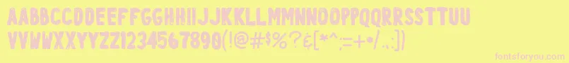 Licensepl8 Font – Pink Fonts on Yellow Background