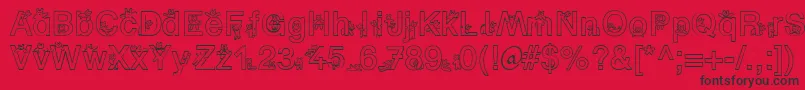 SpBearDb Font – Black Fonts on Red Background