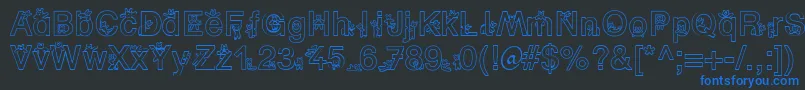 SpBearDb Font – Blue Fonts on Black Background