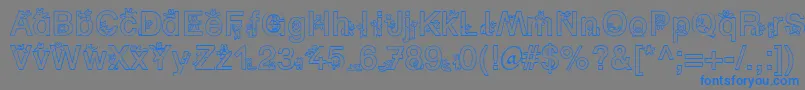 フォントSpBearDb – 灰色の背景に青い文字
