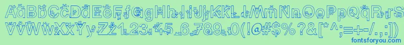 SpBearDb Font – Blue Fonts on Green Background