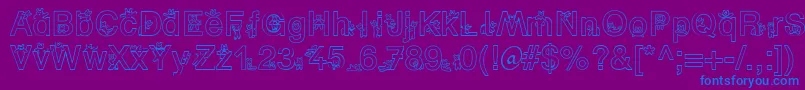 SpBearDb Font – Blue Fonts on Purple Background
