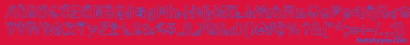 フォントSpBearDb – 赤い背景に青い文字