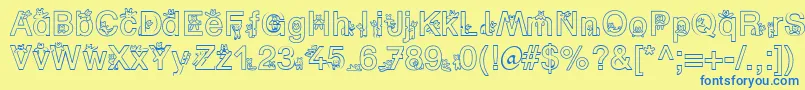 SpBearDb Font – Blue Fonts on Yellow Background