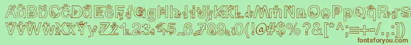 SpBearDb Font – Brown Fonts on Green Background