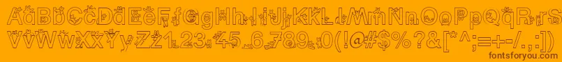 SpBearDb Font – Brown Fonts on Orange Background